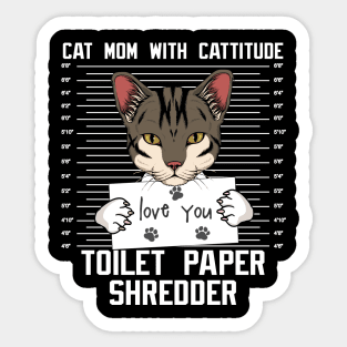 Kitten Lady With Cattitude Funny Art Sticker